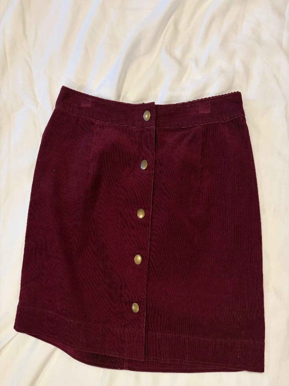 Old Navy Burgundy Corduroy Button Front Mini Skirt - Size 6